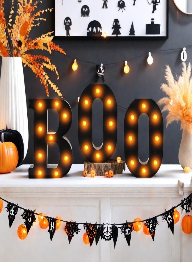 BTPIEL Halloween Decorations - 8.6" Large "BOO" Marquee Light Up Letters Light Up Sign Halloween Decor Indoor for Kitchen Bedroom Fireplace Mantel Party Holiday Display - Image 3